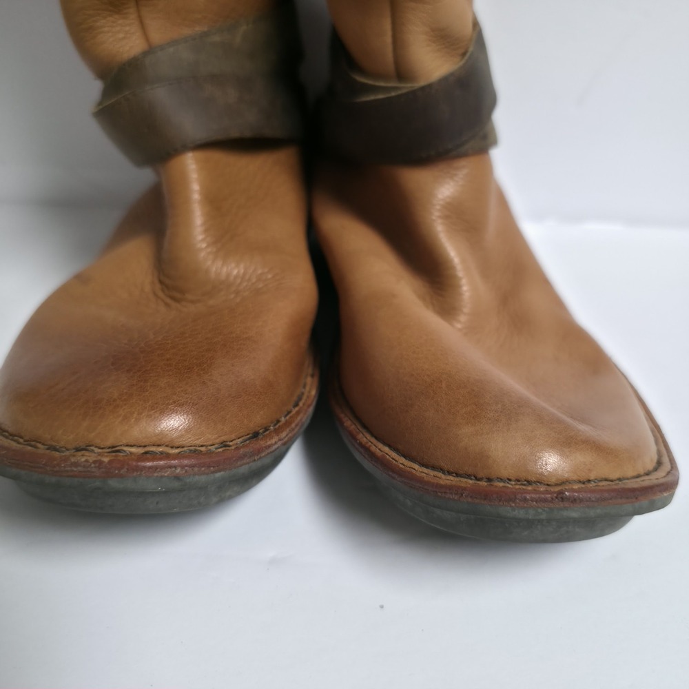 OTBT Johnston Tan Leather Strappy Slouch Boots Women's Size 8 Dandelion Boho - Picture 11 of 16